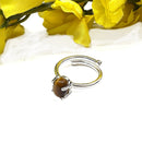Tiger Eye Adjustable Ring in Silver
