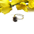 Tiger Eye Adjustable Ring in Silver