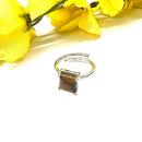 Tiger Eye Adjustable Ring in Silver
