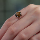 Tiger Eye Adjustable Ring in Silver