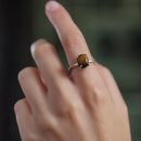 Tiger Eye Adjustable Ring in Silver
