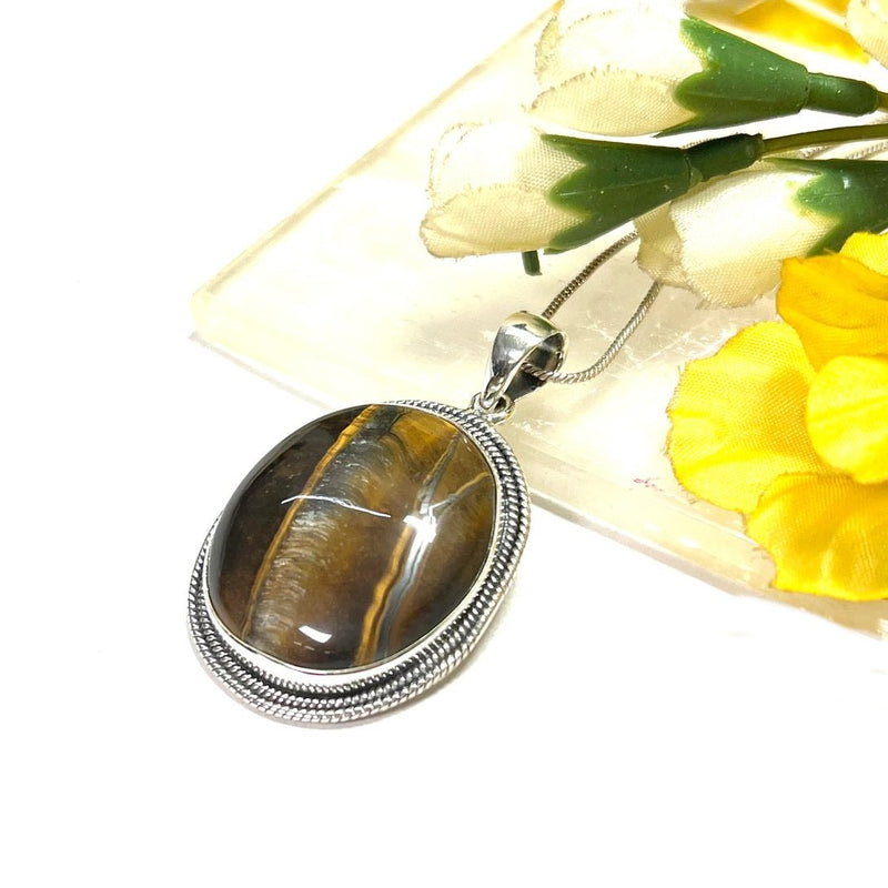 Tiger Eye Premium Pendants in Silver (Courage)