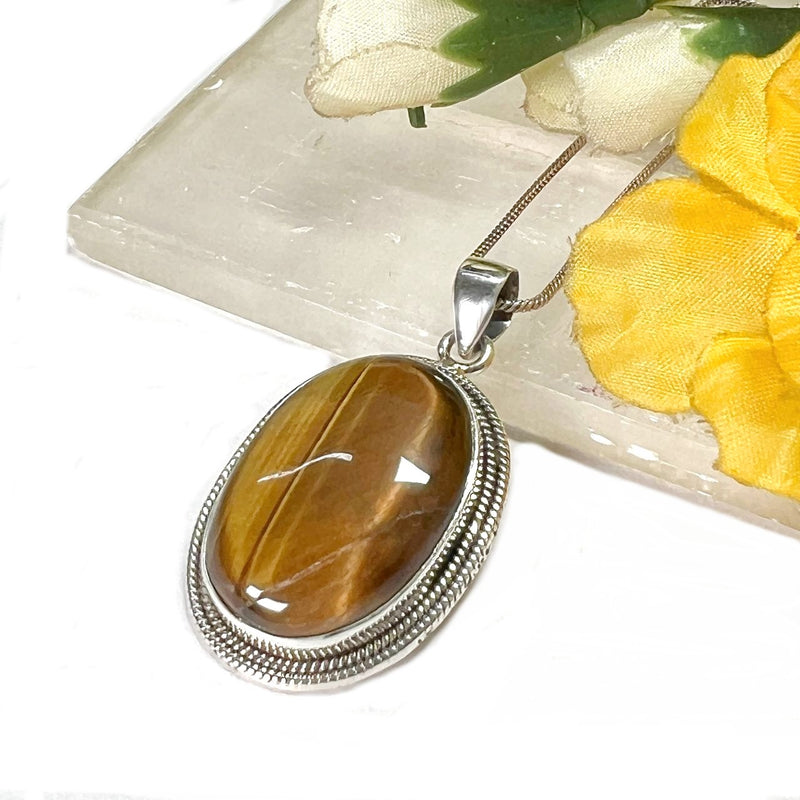 Tiger Eye Premium Pendants in Silver (Courage)