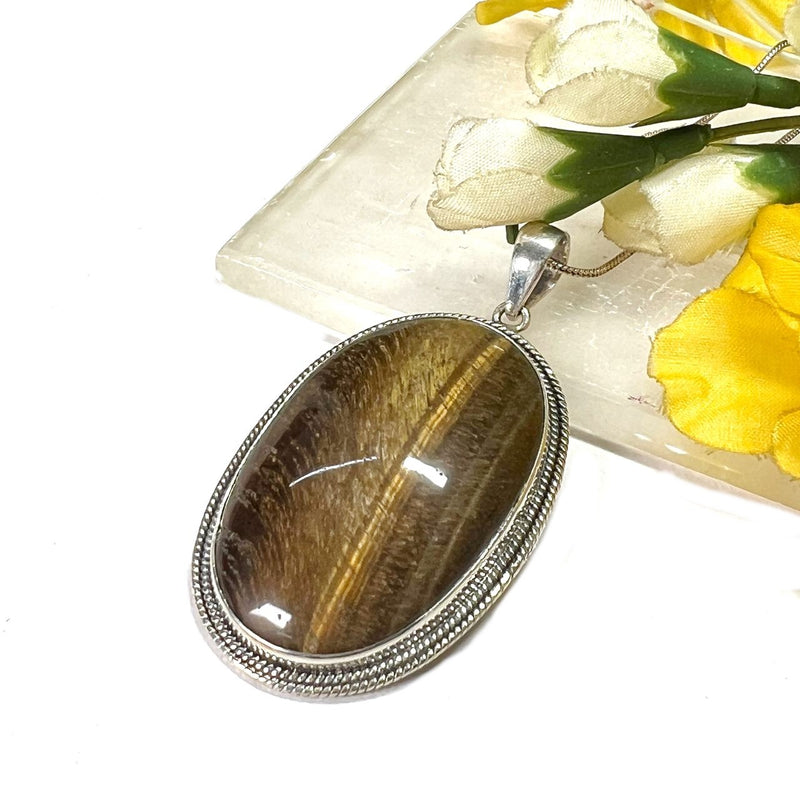 Tiger Eye Premium Pendants in Silver (Courage)