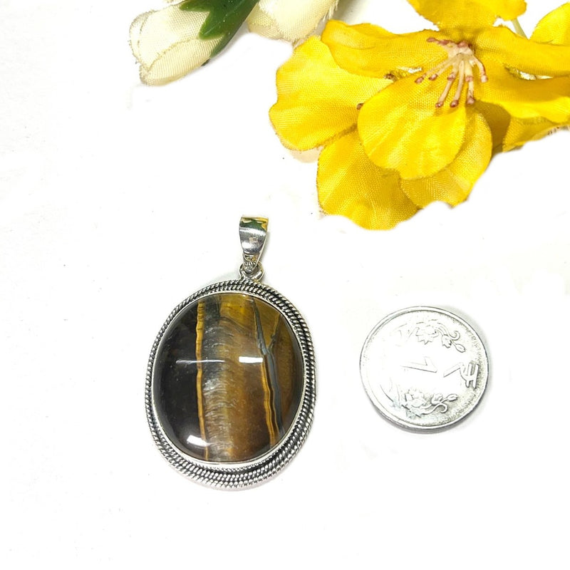 Tiger Eye Premium Pendants in Silver (Courage)