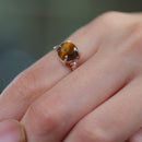 Tiger Eye Adjustable Ring in Silver