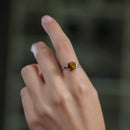 Tiger Eye Adjustable Ring in Silver