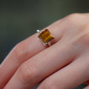 Tiger Eye Adjustable Ring in Silver