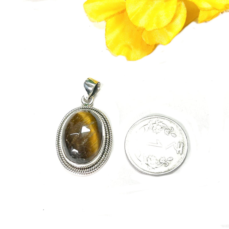 Tiger Eye Premium Pendants in Silver (Courage)