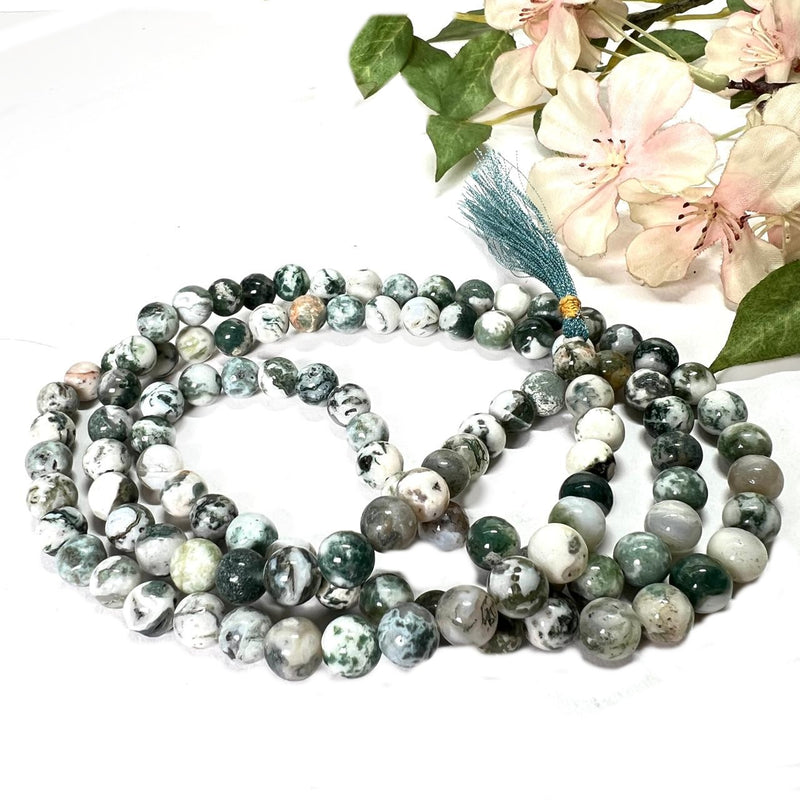 Tree Agate Jaap Mala/Necklace (Abundance)