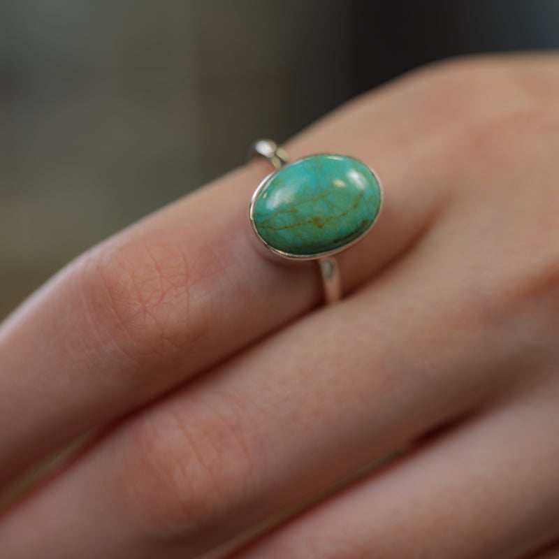 Turquoise Adjustable Rings in Silver