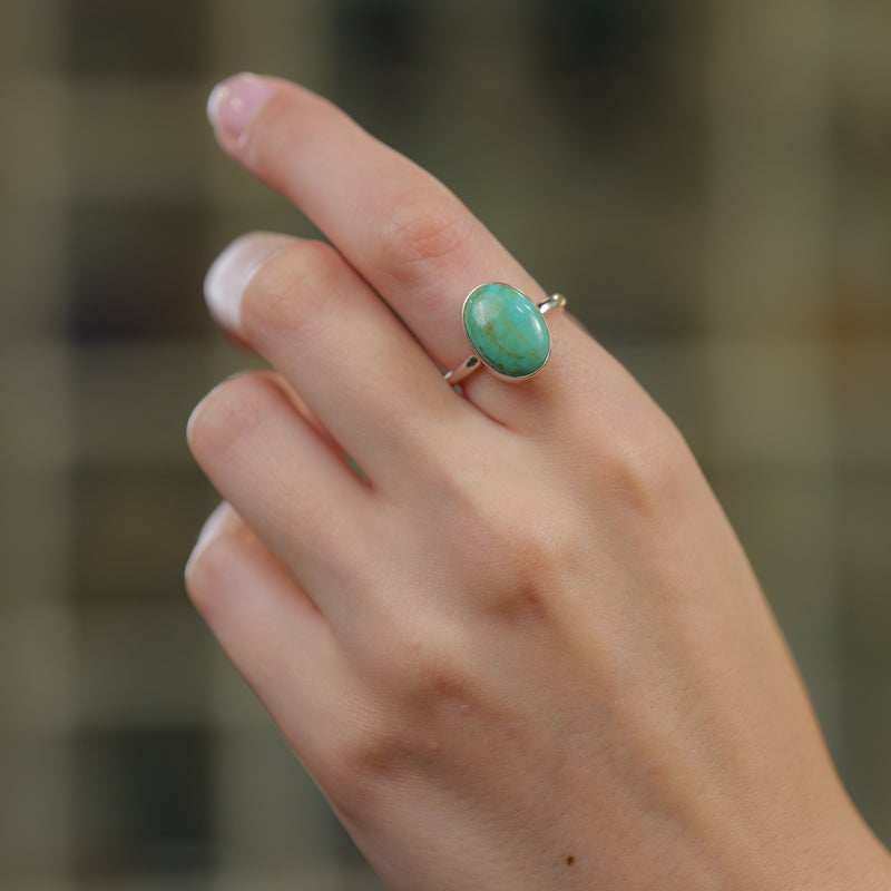 Turquoise Adjustable Rings in Silver