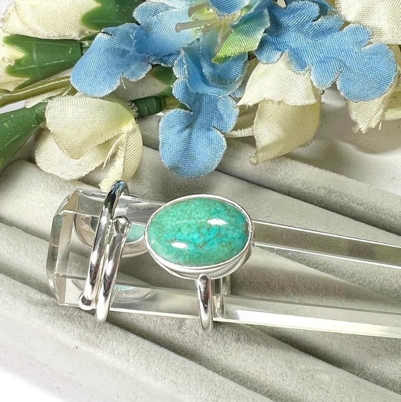 Turquoise Adjustable Rings in Silver