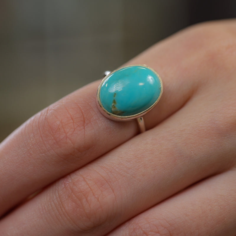 Turquoise Adjustable Rings in Silver