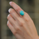 Turquoise Adjustable Rings in Silver