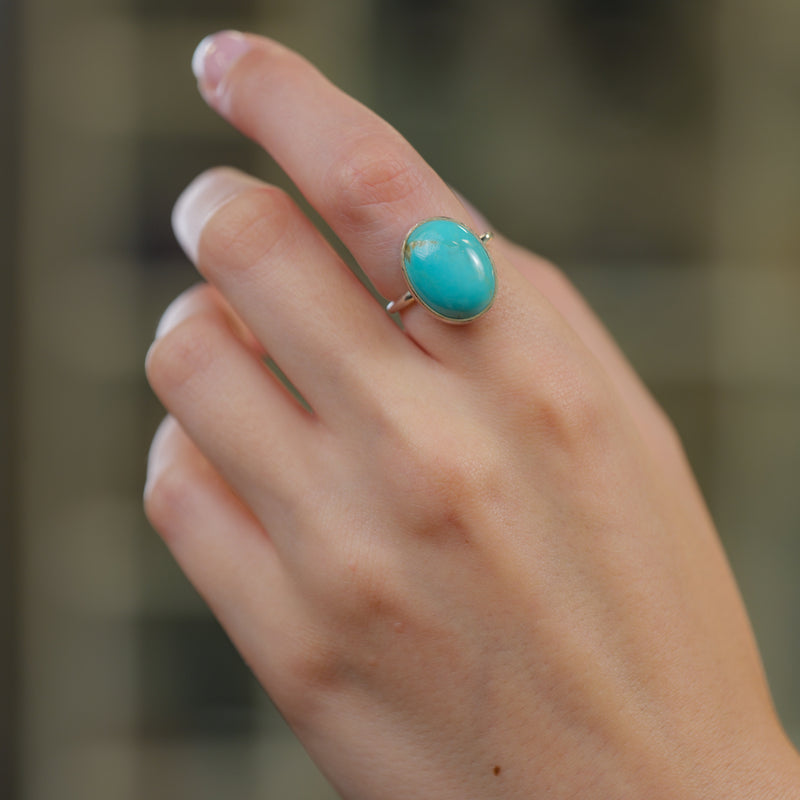 Turquoise Adjustable Rings in Silver