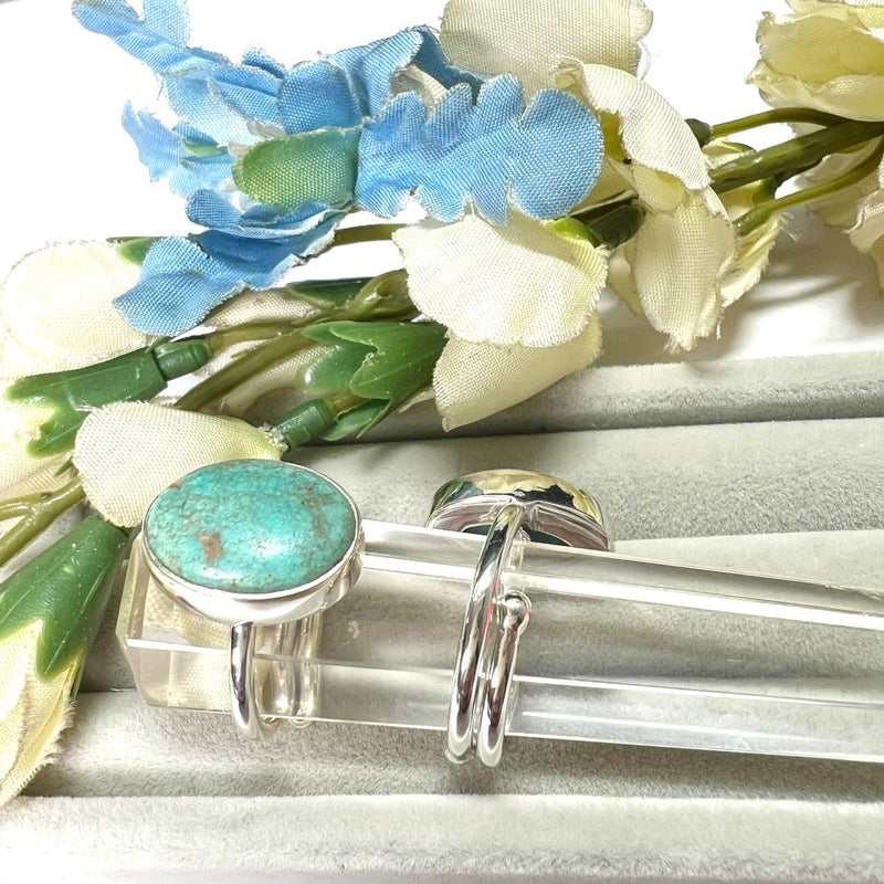 Turquoise Adjustable Rings in Silver