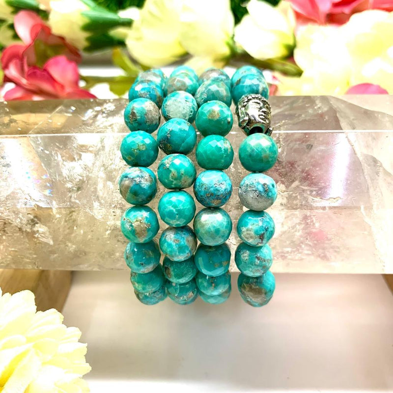 Turquoise Bracelet Faceted Beads 100% Orignal from Arizona (Psychic Gifts)