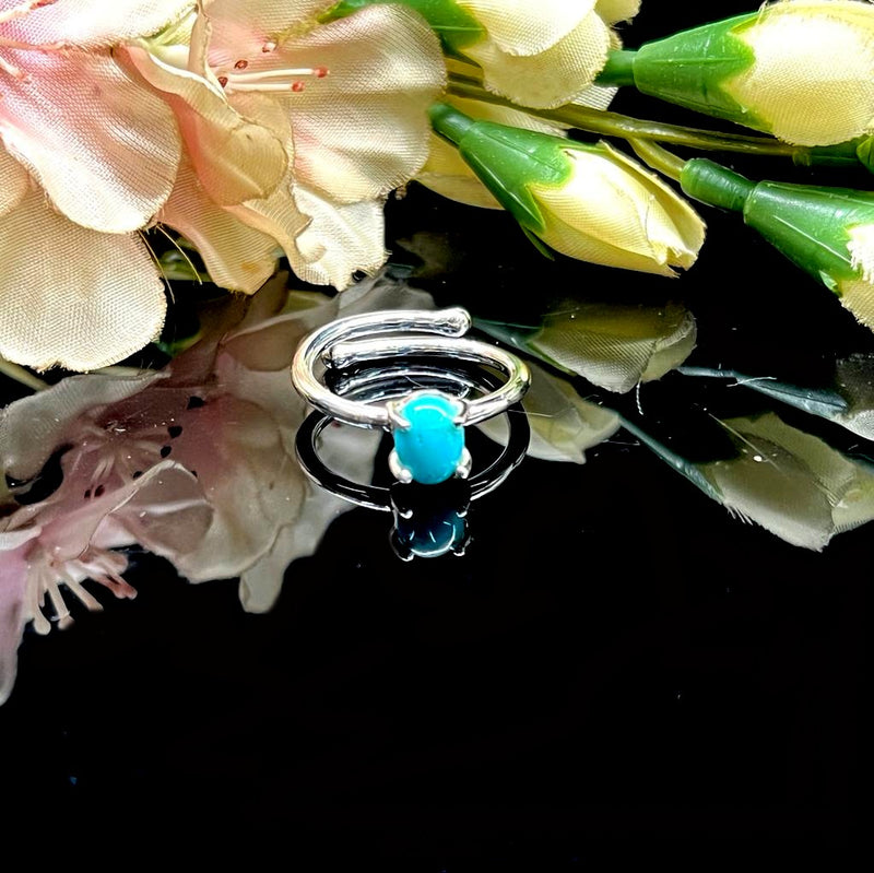 Turquoise Adjustable Rings in Silver