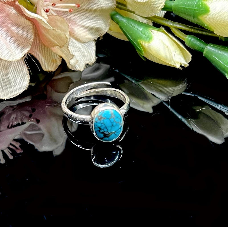 Turquoise Adjustable Rings in Silver