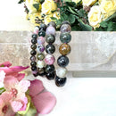 Watermelon Tourmaline Round Bead Bracelet (Soothes Emotions)
