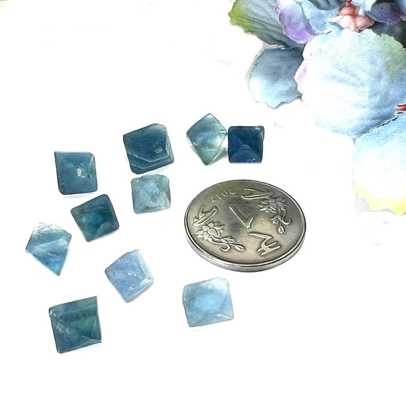 Natural Fluorite Octahedrons (Blue, Purple and Green)