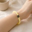 Yellow Calcite  Round Bead Bracelet (Self Confidence)