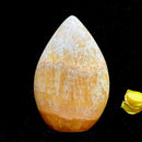 Yellow Banded Calcite Polished Flame