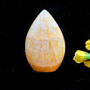 Yellow Banded Calcite Polished Flame