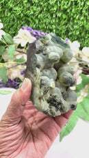 Prehnite Towers Free form with Point & 2 Sides Polished