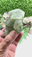 Prehnite Towers Free form with Point & 2 Sides Polished