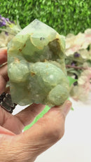 Prehnite Towers Free form with Point & 2 Sides Polished
