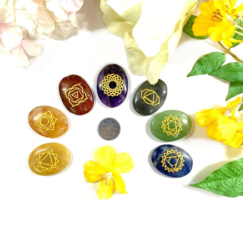 Seven Chakra Set with Symbols (Balance and Alignment)