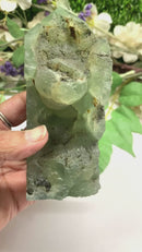 Prehnite Towers Free form with Point & 2 Sides Polished