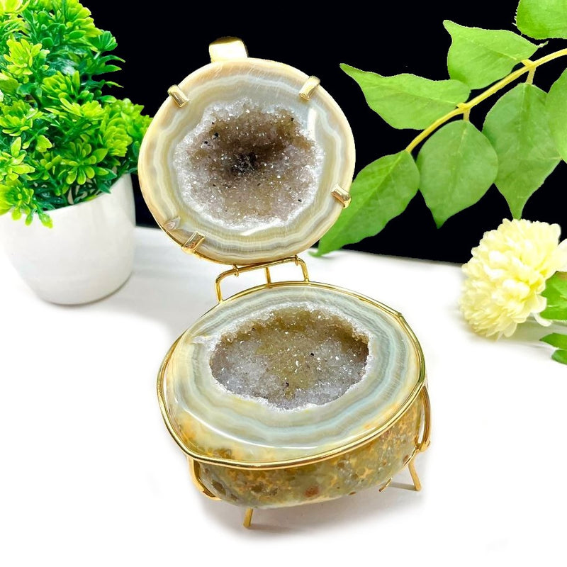 Natural Agate Geode Jewelry Case/Ring Box