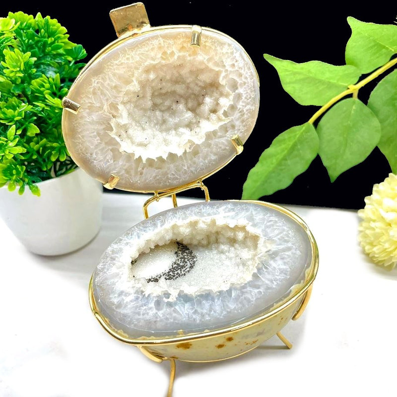 Natural Agate Geode Jewelry Case/Ring Box