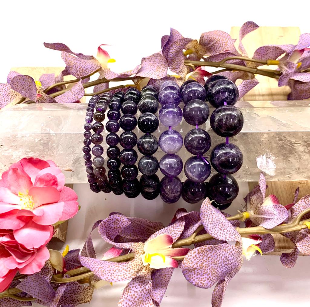 Purple Amethyst Bracelet Crystal for Overcoming Addictions and Blockag |  51Pyramids
