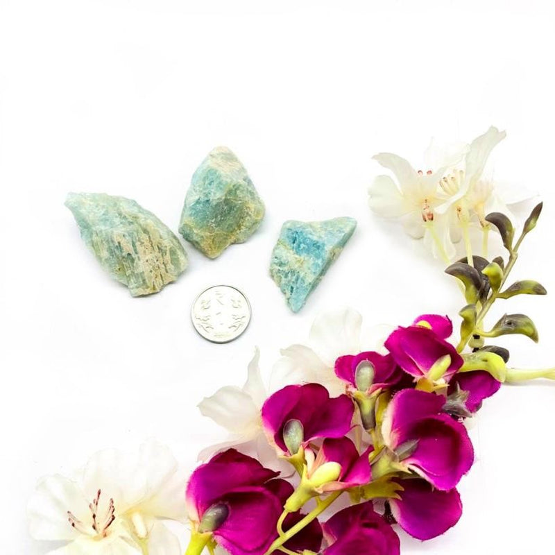 Aquamarine Rough Chunks (Calming emotions & Clairvoyance)