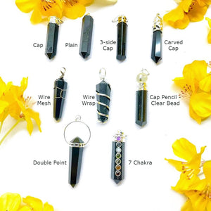 Black Tourmaline Pencil Pendants (Protection & Clearing)
