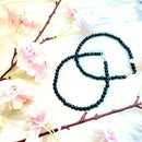 Black Onyx 6mm Faceted Round Bead Anklet