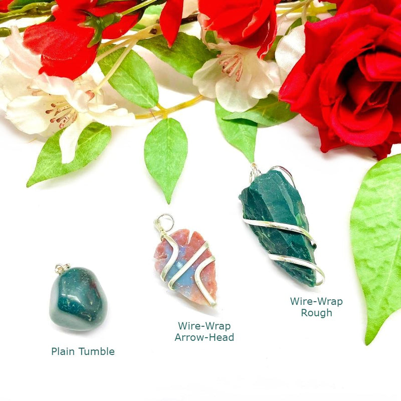 Bloodstone Natural Shaped Pendants (Health & Protection)