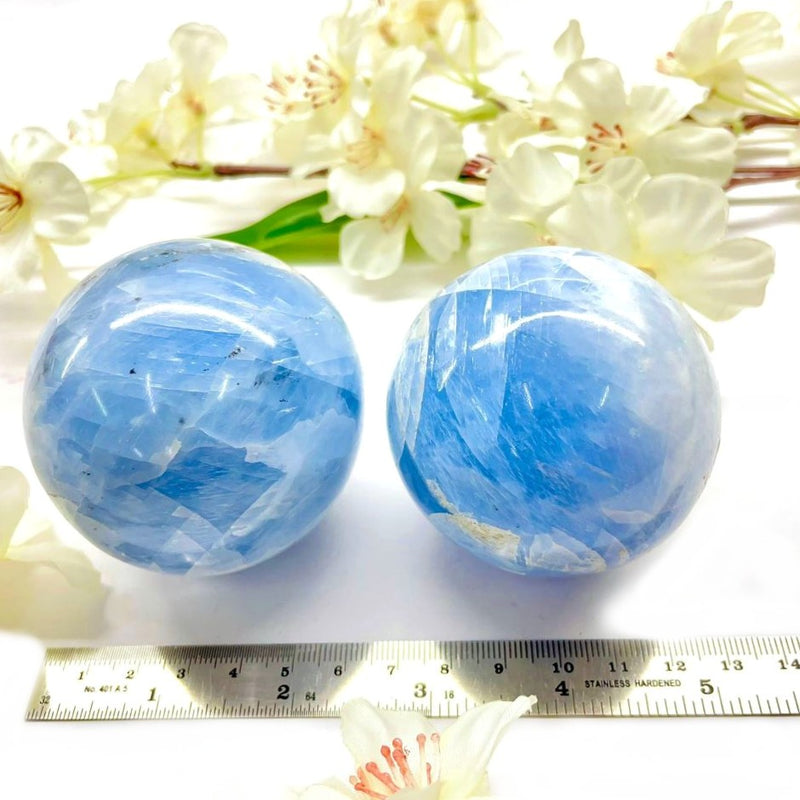 Blue Calcite Sphere (Memory & Communication)
