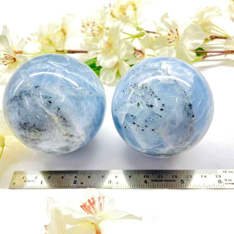 Blue Calcite Sphere (Memory & Communication)