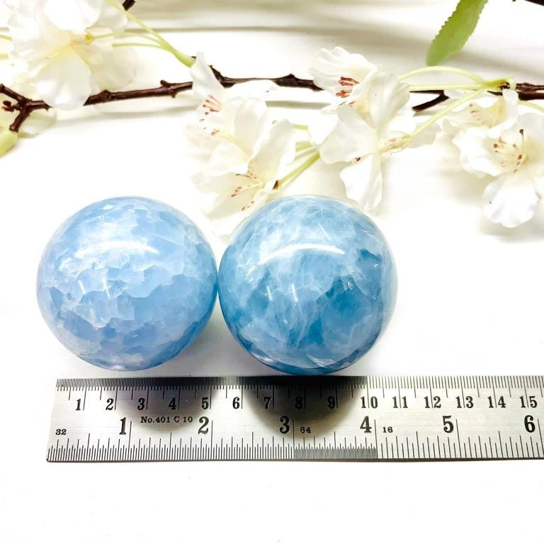 Blue Calcite Sphere (Memory & Communication)