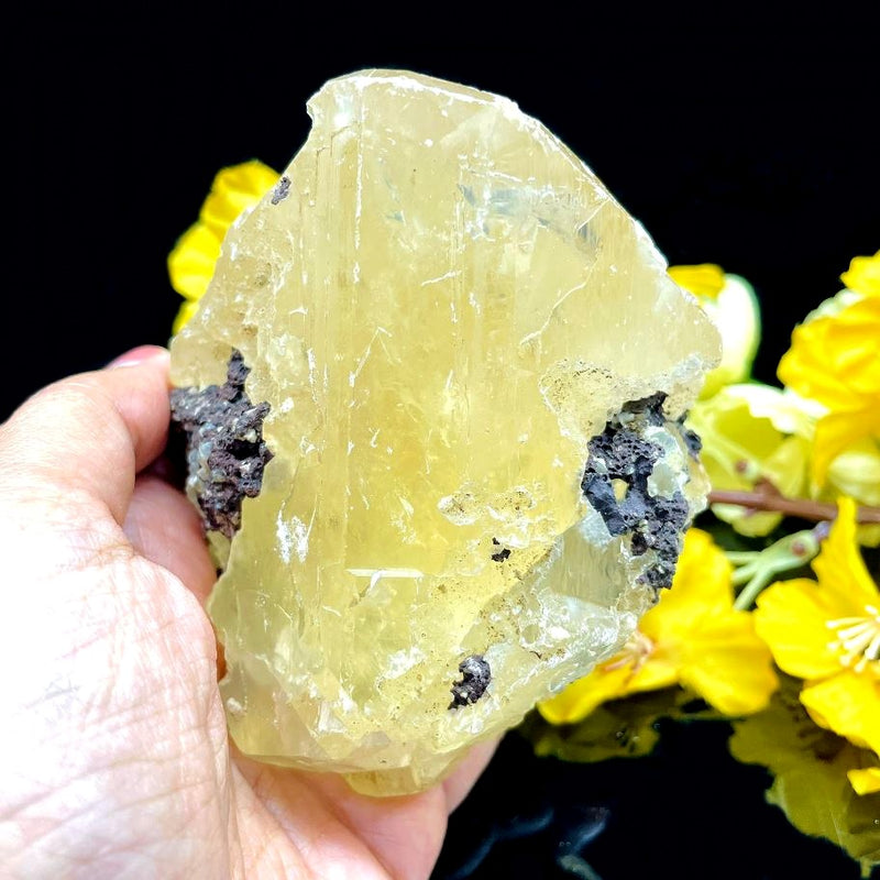 Yellow Calcite Cluster - Indian (Focus & Confidence)