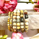 Crazy Lace Agate Round Bead Bracelet