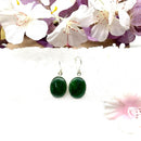 Dark Green Aventurine Earrings in Silver