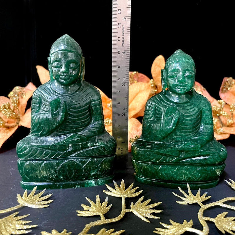 Dark Green Aventurine Sitting Buddha