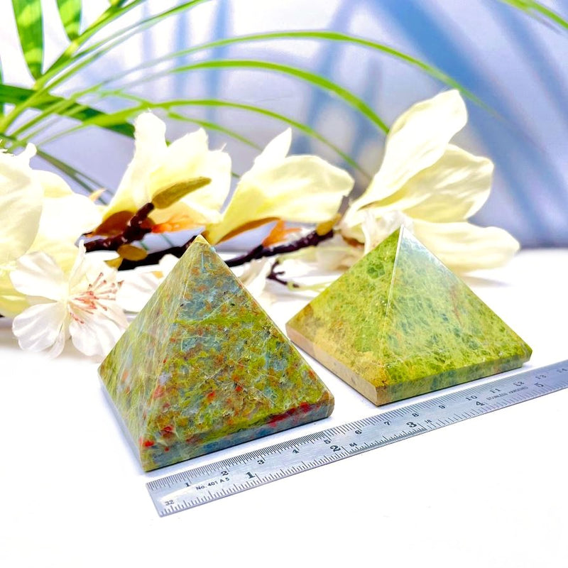 Green Unakite Pyramid (Healing & Regeneration)