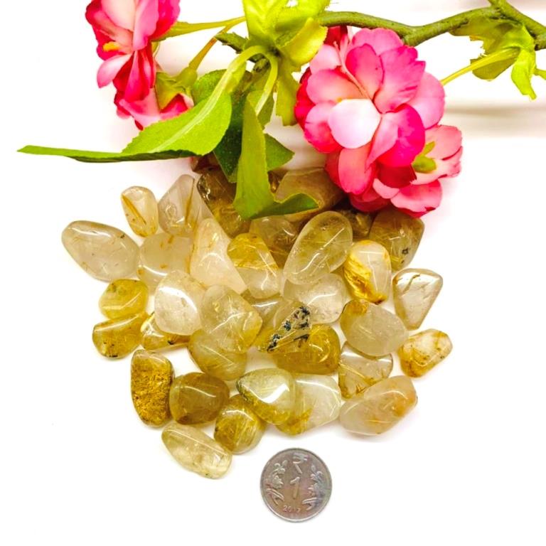 Golden Rutile Quartz Tumble (Psychic Communication and Protection)